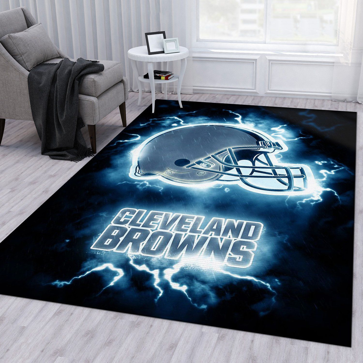 Cleveland Browns Rectangle Area Rug – Full Print Carpet For Living Room & Bedroom Home Decor