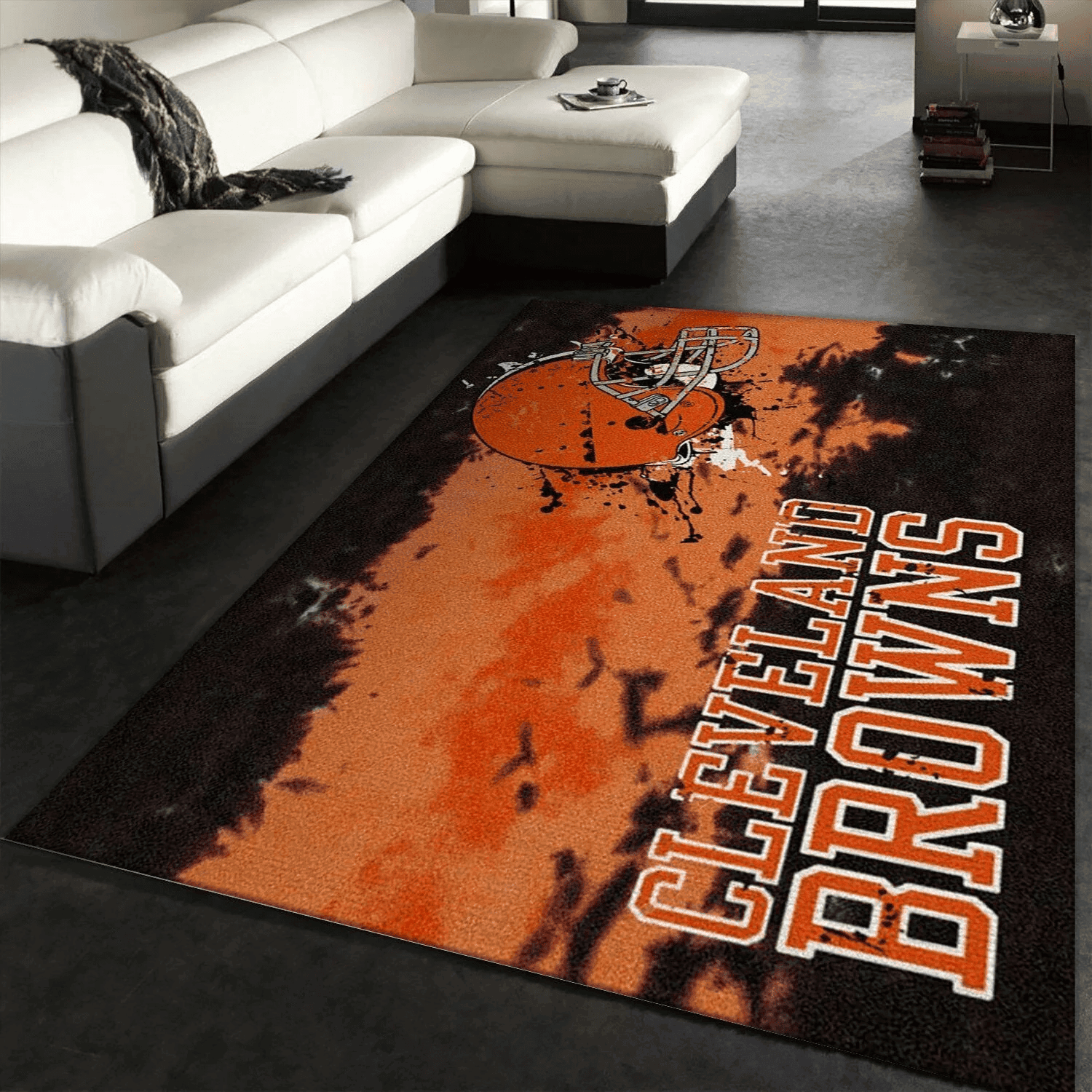Cleveland Browns Rectangle Area Rug – Full Print Carpet For Living Room & Bedroom Home Decor