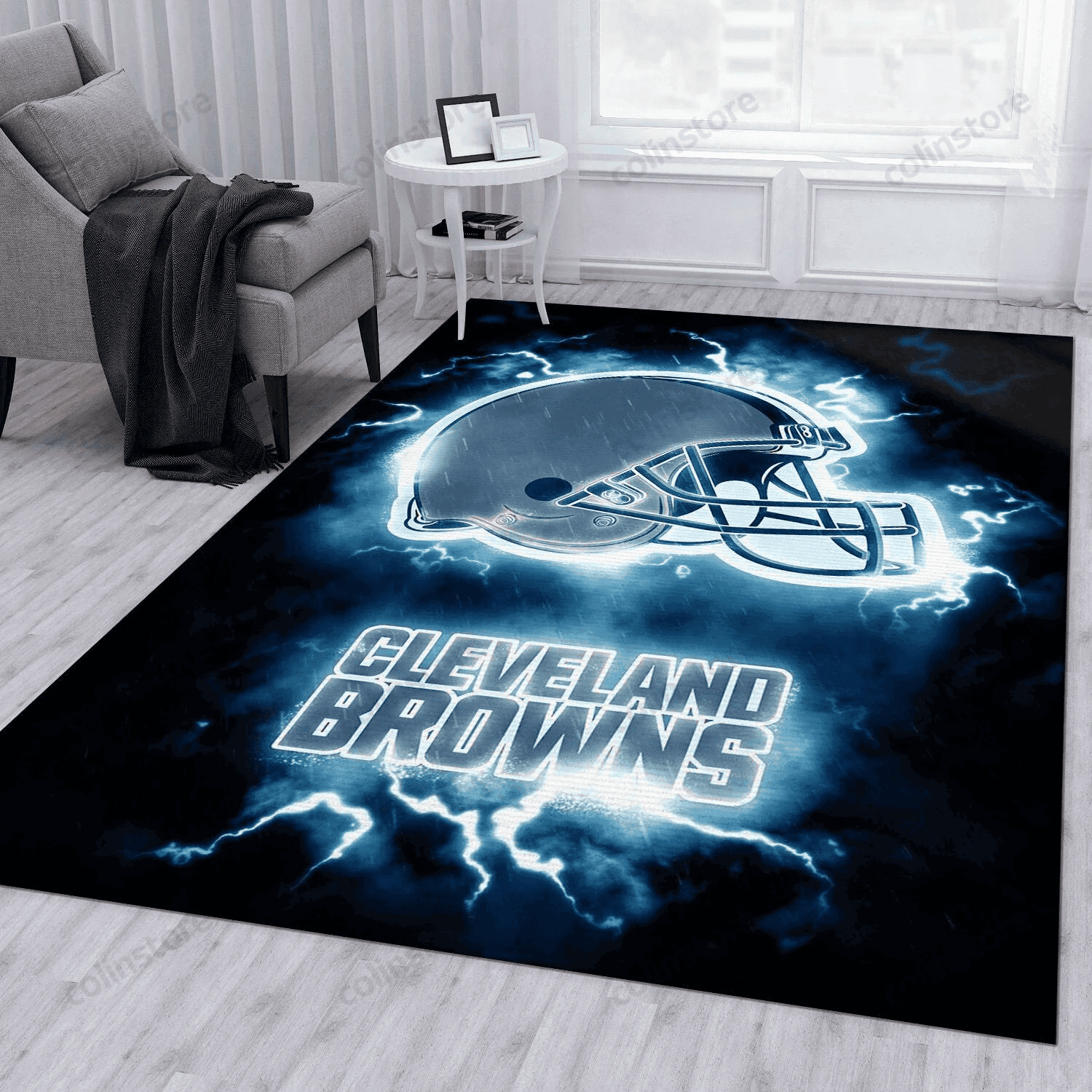 Cleveland Browns Rectangle Area Rug – Full Print Carpet For Living Room & Bedroom Home Decor
