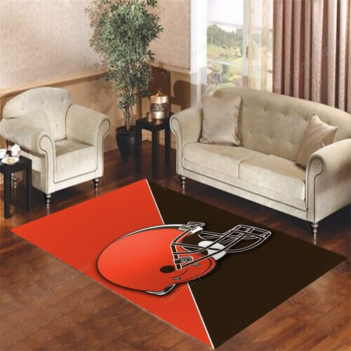 Cleveland Browns Rectangle Area Rug – Full Print Carpet For Living Room & Bedroom Home Decor
