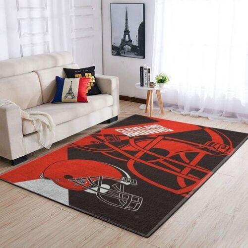 Cleveland Browns Rectangle Area Rug – Full Print Carpet For Living Room & Bedroom Home Decor