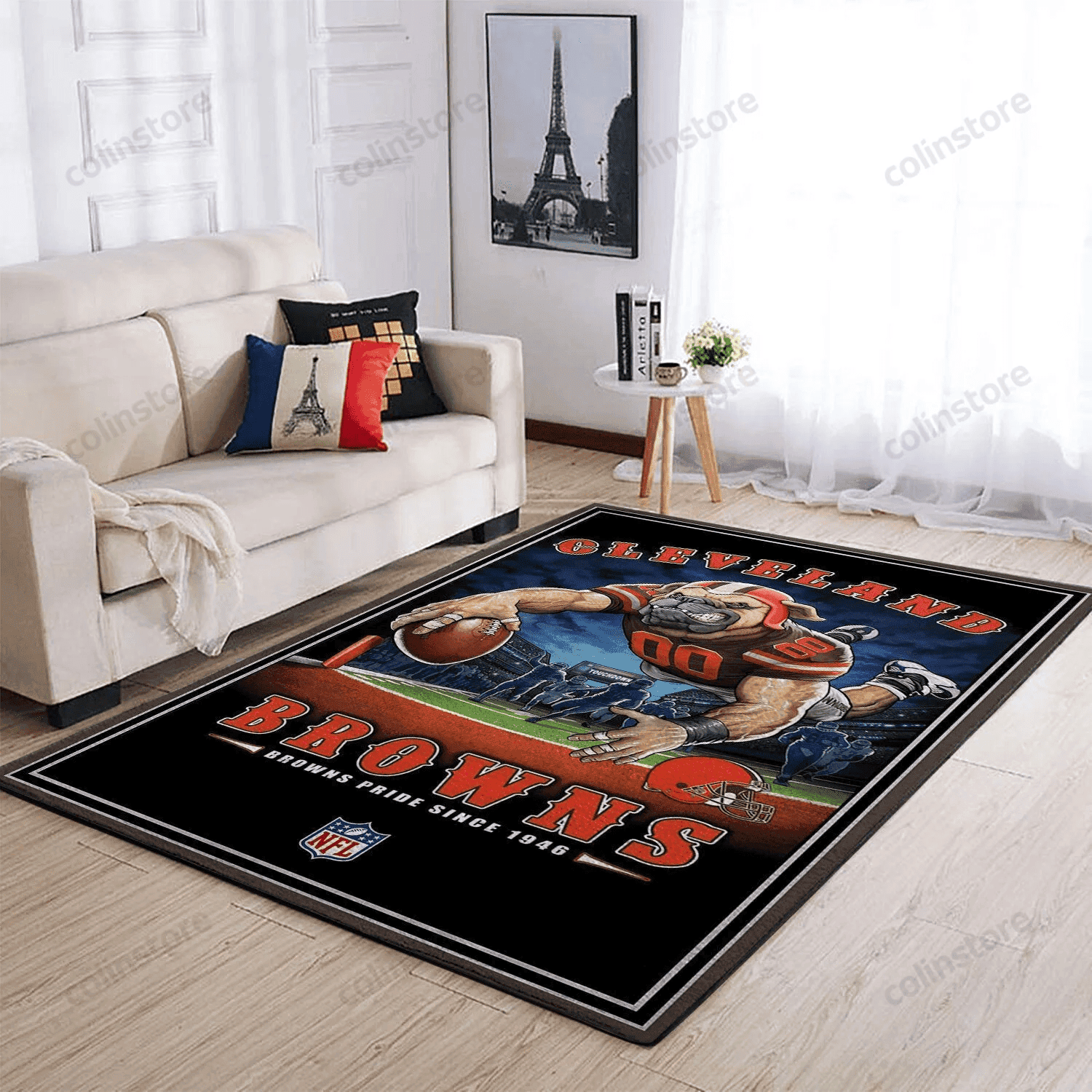 Cleveland Browns Team Pride Rectangle Area Rug – Full Print Carpet For Living Room & Bedroom Home Decor