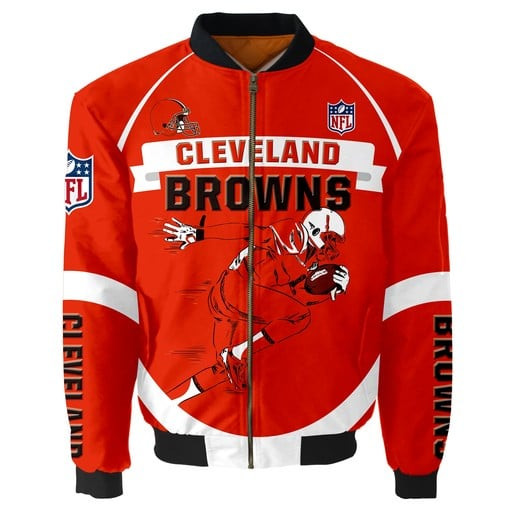 Cleveland Browns Thick Bomber Jacket | NFL Team Jacket for Men & Women | Football Fan Gift