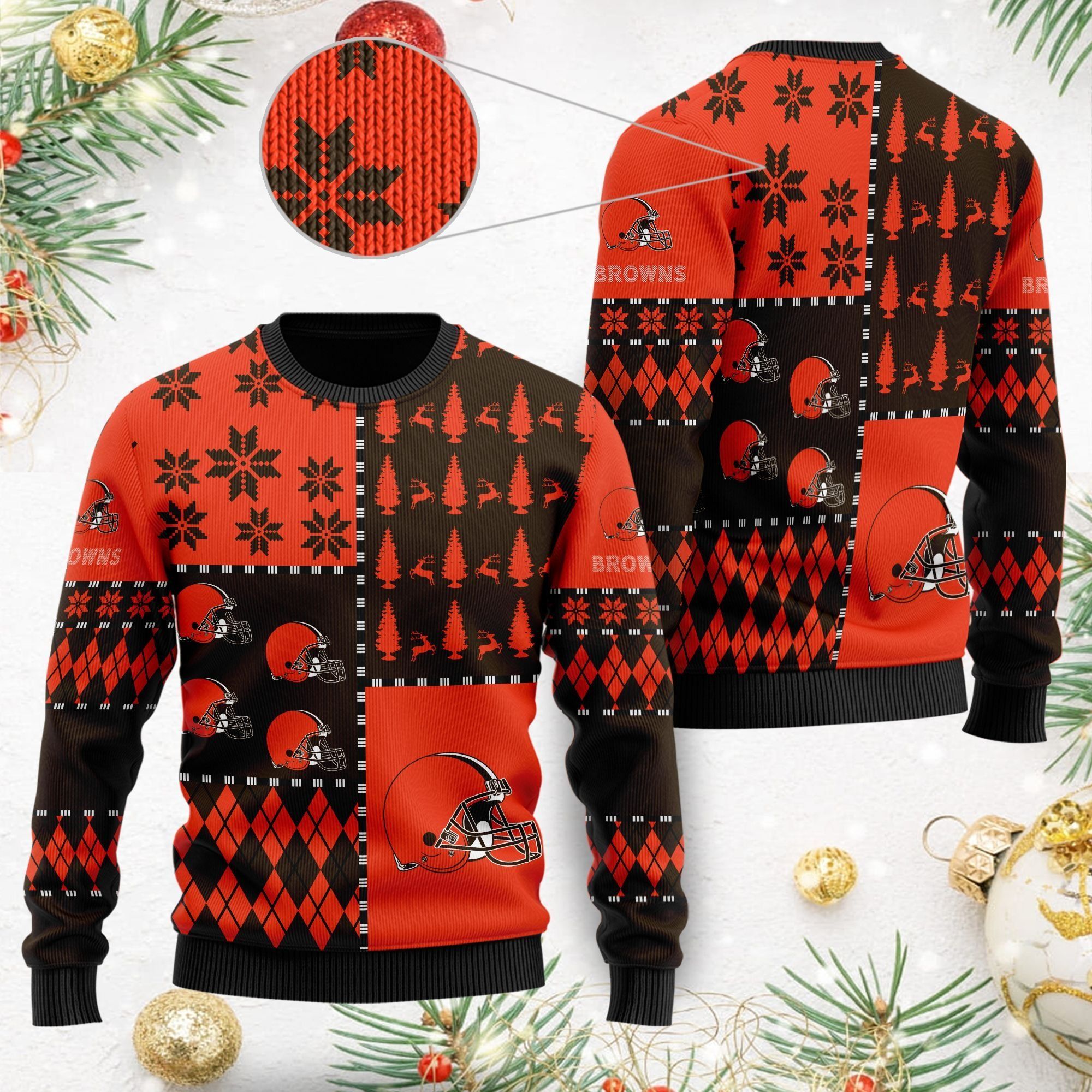 Cleveland Browns Ugly Christmas Sweater Full Size For Sale Best Christmas Gift For Browns Fans