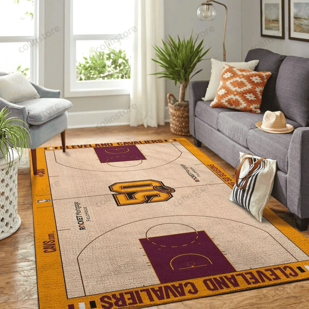 Cleveland Cavaliers Court 3D Rectangle Area Rug – Full Print Carpet For Living Room & Bedroom Home Decor