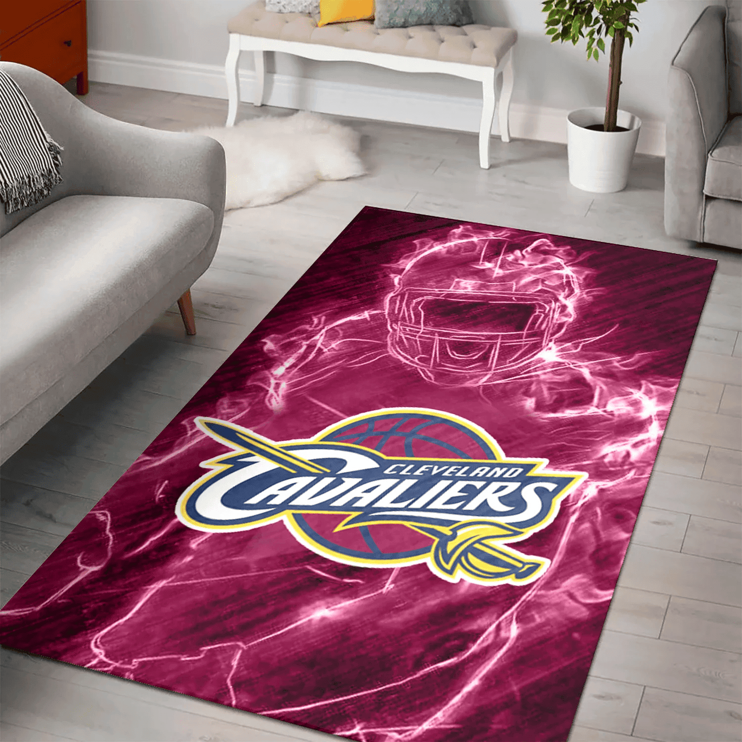 Cleveland Cavaliers Legend 3D Full Print Rectangle Area Rug – Full Print Carpet For Living Room & Bedroom Home Decor