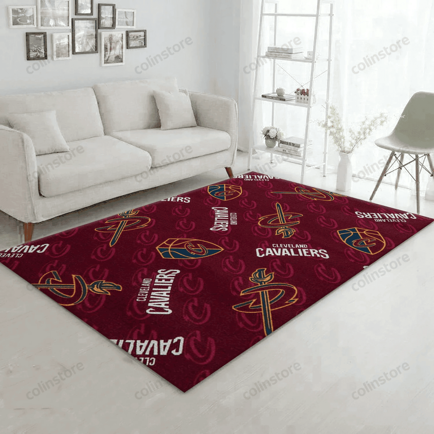 Cleveland Cavaliers Patterns 1 Team Logos Rectangle Area Rug – Full Print Carpet For Living Room & Bedroom Home Decor