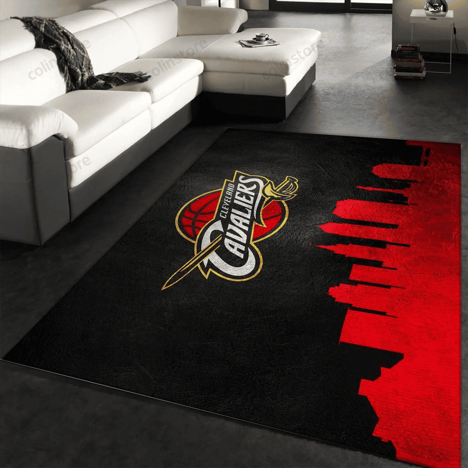 Cleveland Cavaliers Rectangle Area Rug – Full Print Carpet For Living Room & Bedroom Home Decor