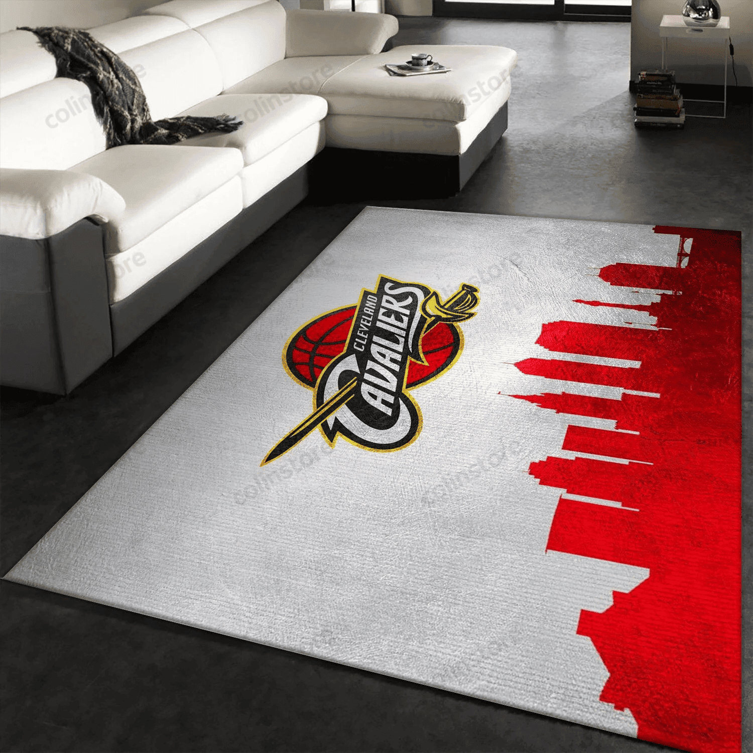 Cleveland Cavaliers Skyline 3D Rectangle Area Rug – Full Print Carpet For Living Room & Bedroom Home Decor