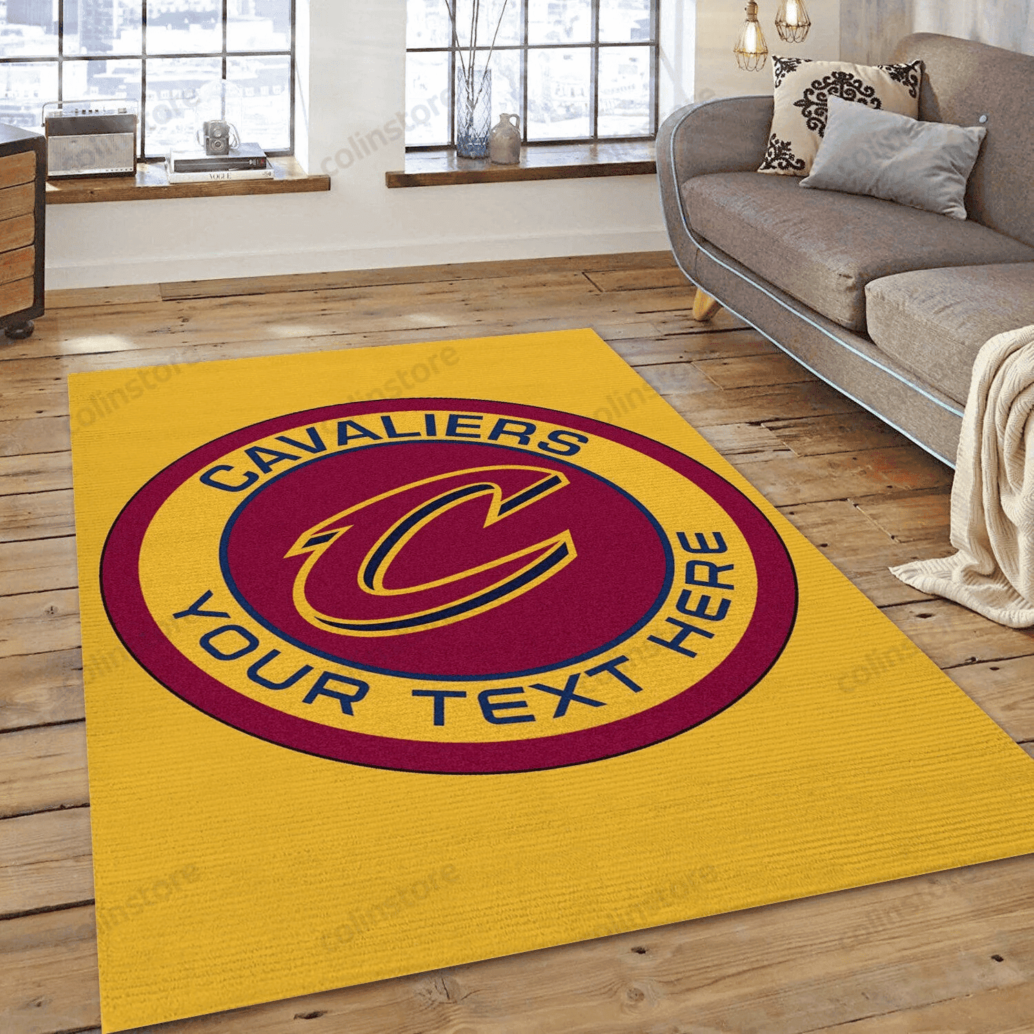 Cleveland Cavaliers Team Logo 3D Rectangle Area Rug – Full Print Carpet For Living Room & Bedroom Home Decor