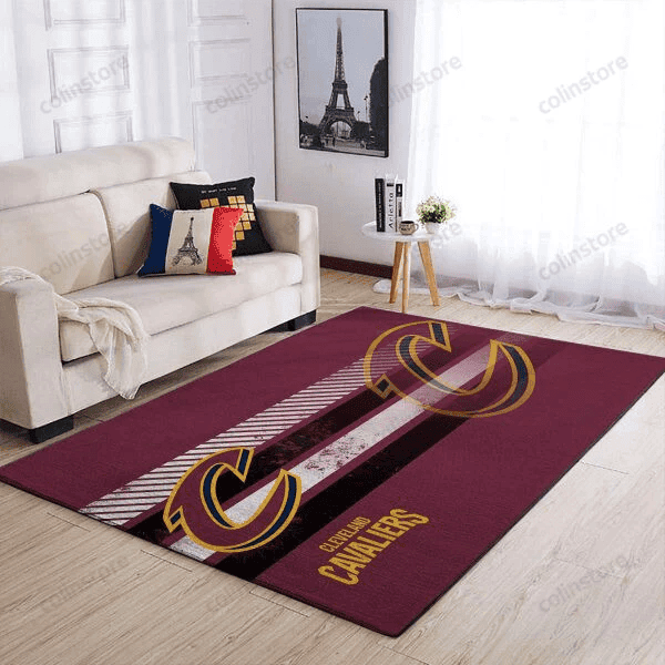 Cleveland Cavaliers Team Logo Nice Gift 3D Rectangle Area Rug – Full Print Carpet For Living Room & Bedroom Home Decor