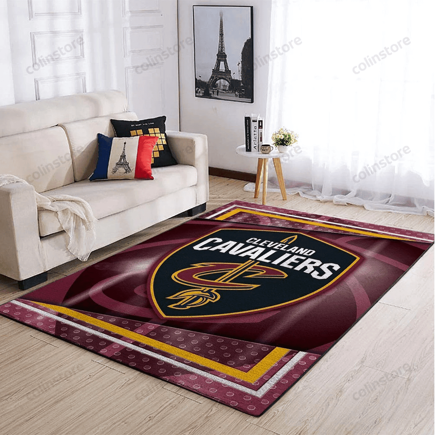 Cleveland Cavaliers Team Logo Style Nice 3D Rectangle Area Rug – Full Print Carpet For Living Room & Bedroom Home Decor