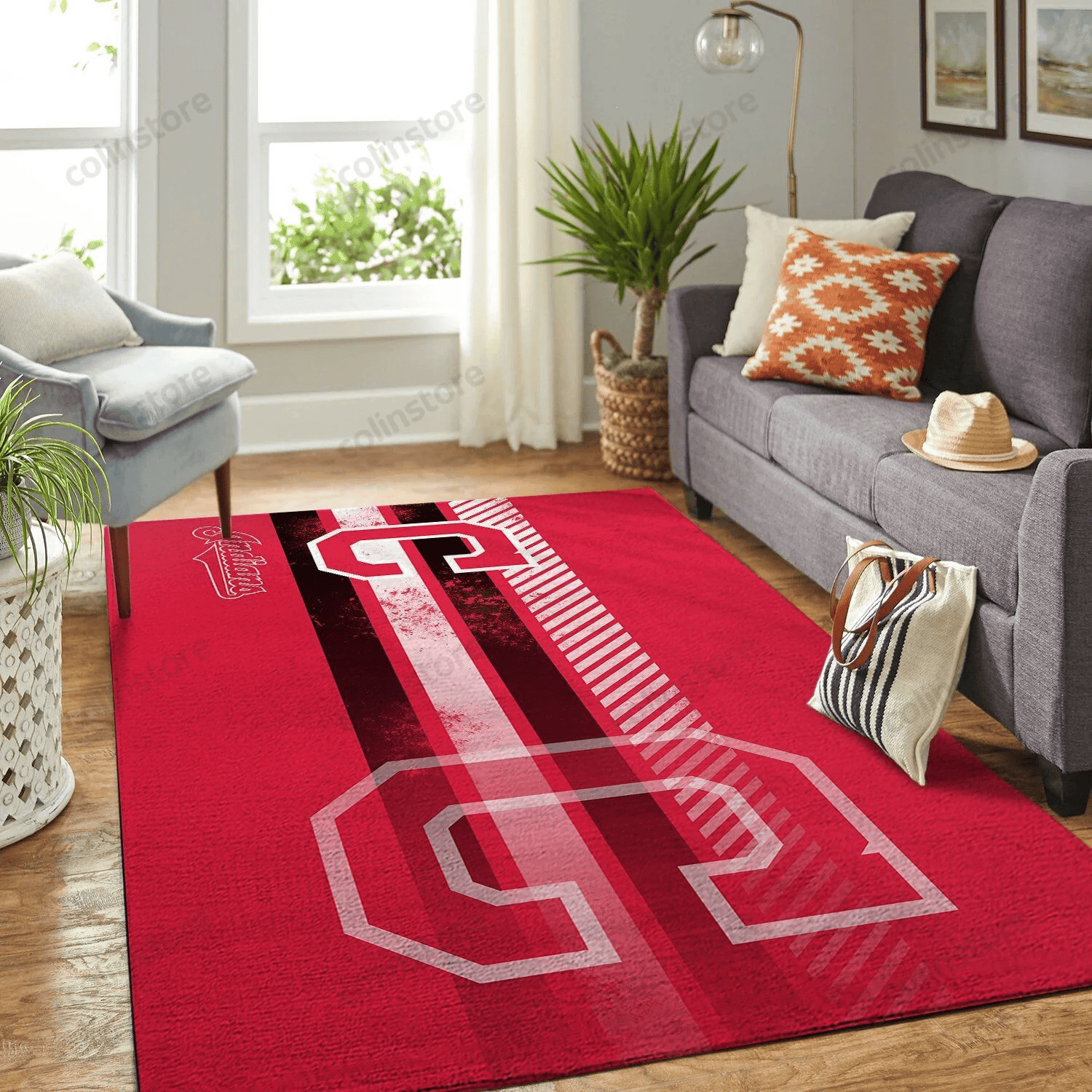 Cleveland Indians Team Logo Nice Gift Rectangle Area Rug – Full Print Carpet For Living Room & Bedroom Home Decor