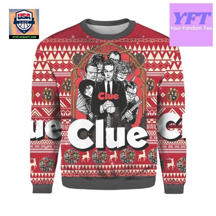 Clue Movie Christmnas Movie Lovers Merry 3d Ugly Christmas Sweater