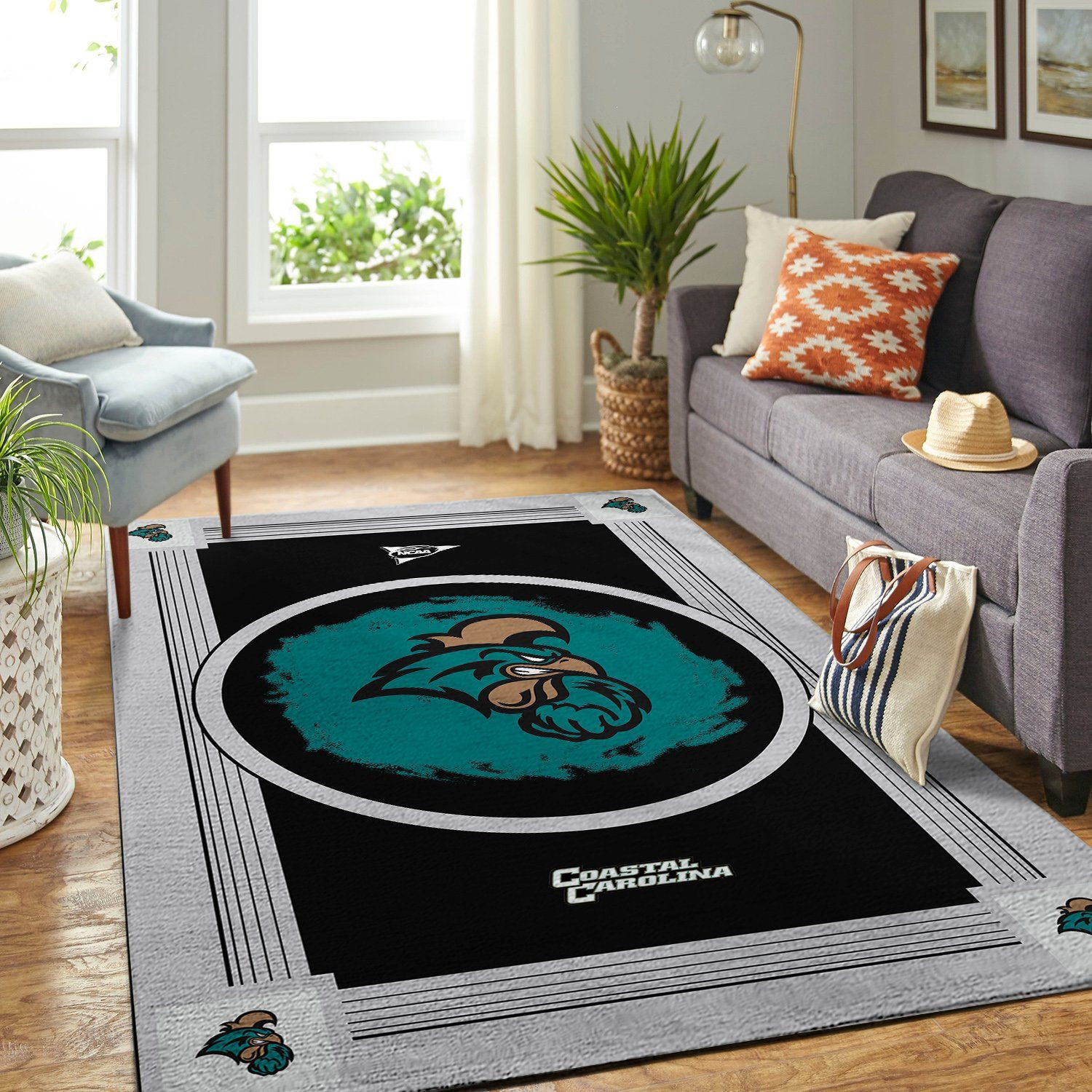 Coastal Carolina Chanticleers Team Logo Nice Gift Rectangle Area Rug – Full Print Carpet For Living Room & Bedroom Home Decor