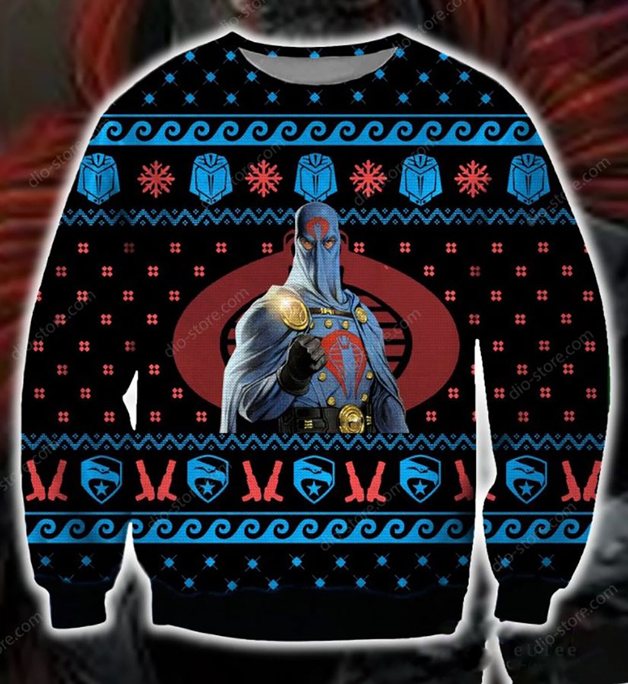 Cobra Commander Pattern Christmas Ugly Christmas Sweater