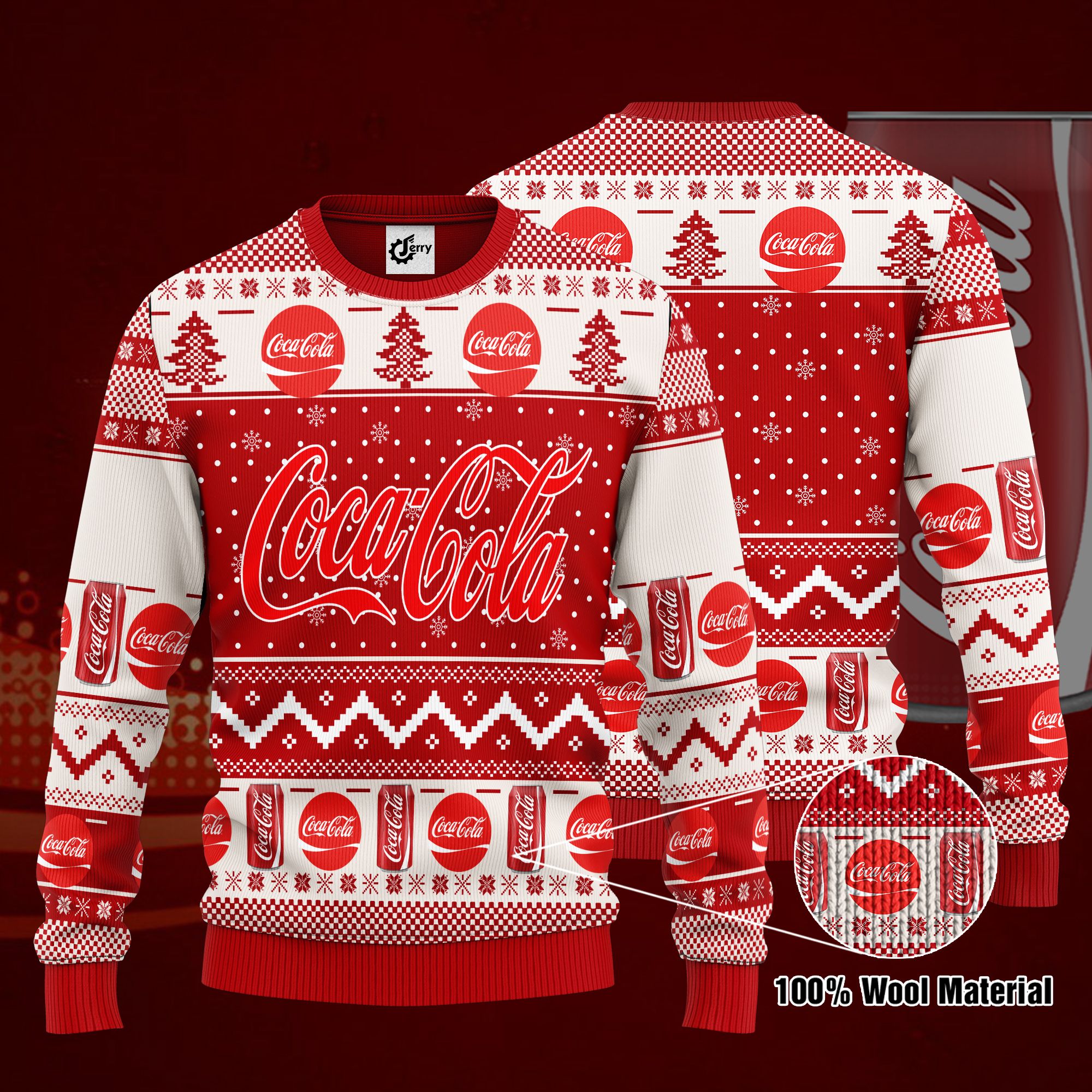 Coca Cola 3D Print Ugly Christmas Sweater, Hoodie, Zip Hoodie, Bomber Jacket