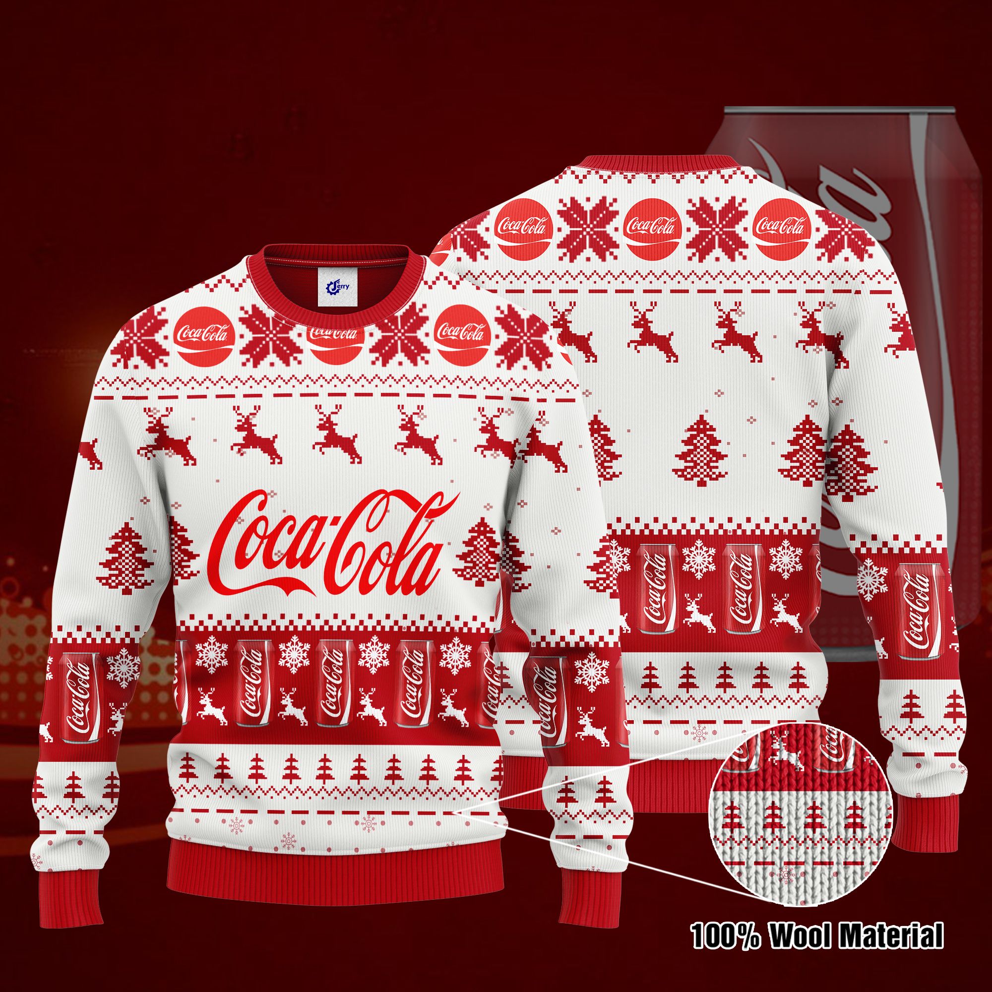 Coca Cola 3D Print Ugly Christmas Sweater, Hoodie, Zip Hoodie, Bomber Jacket