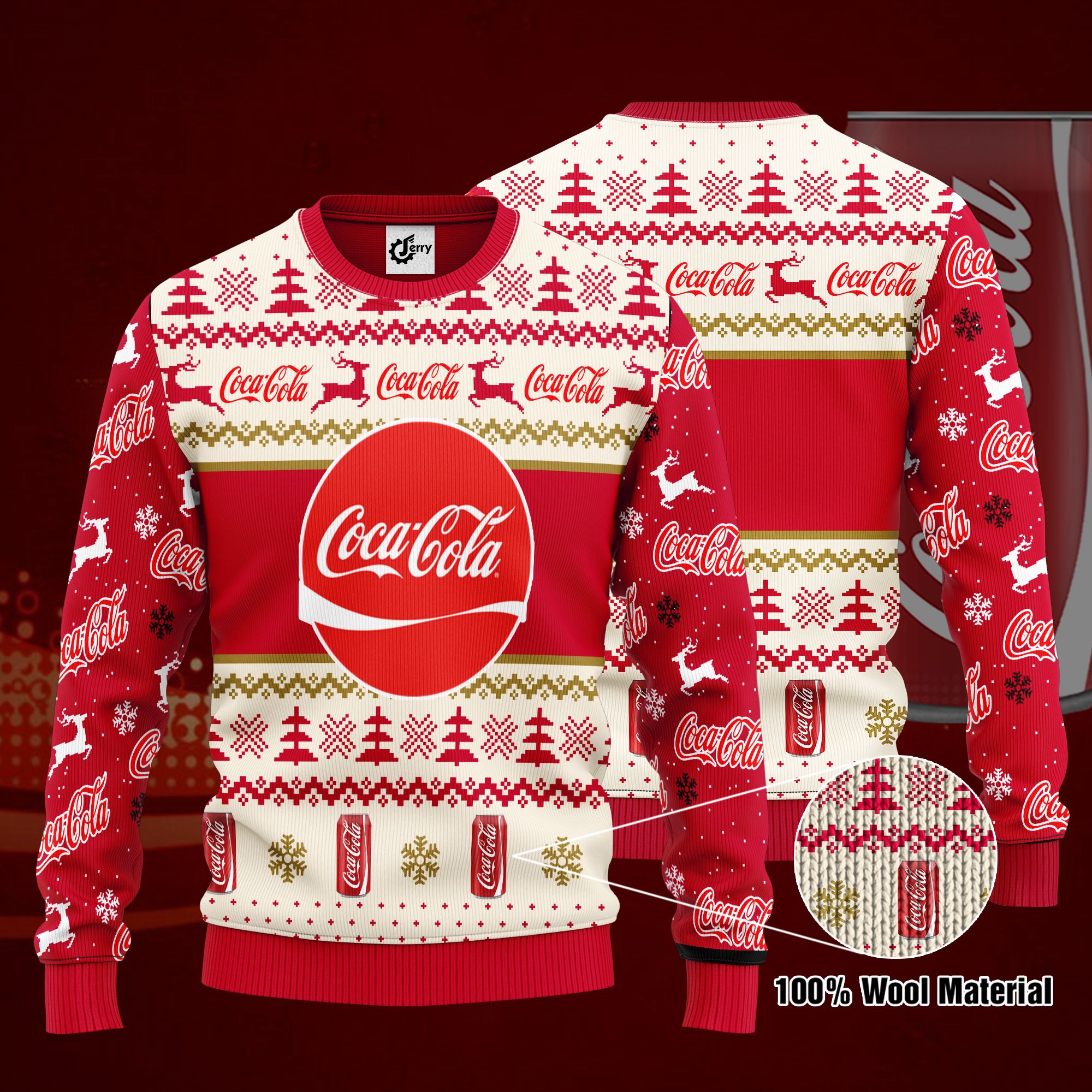Coca Cola 3D Print Ugly Christmas Sweater, Hoodie, Zip Hoodie, Bomber Jacket