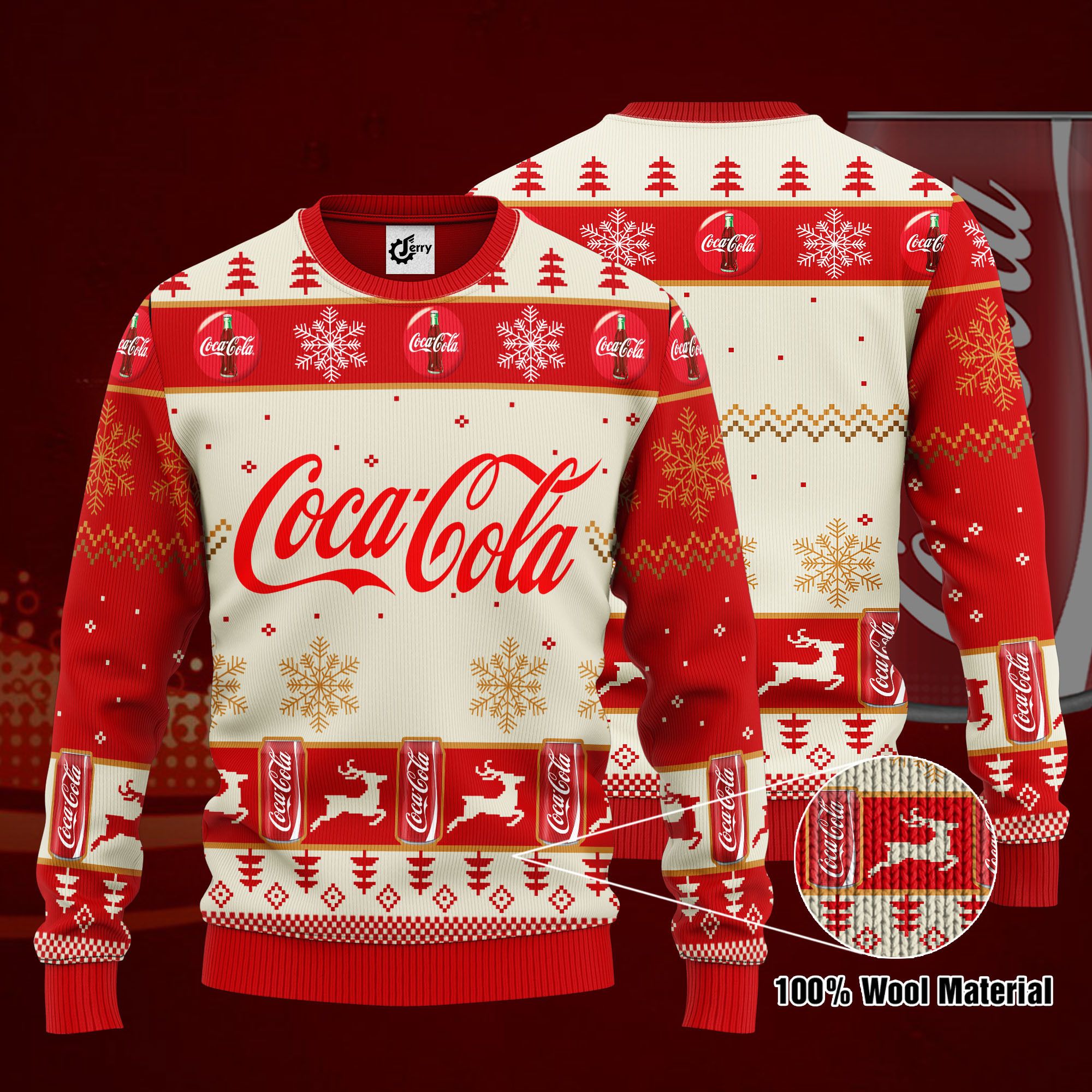 Coca Cola 3D Print Ugly Christmas Sweater, Hoodie, Zip Hoodie, Bomber Jacket