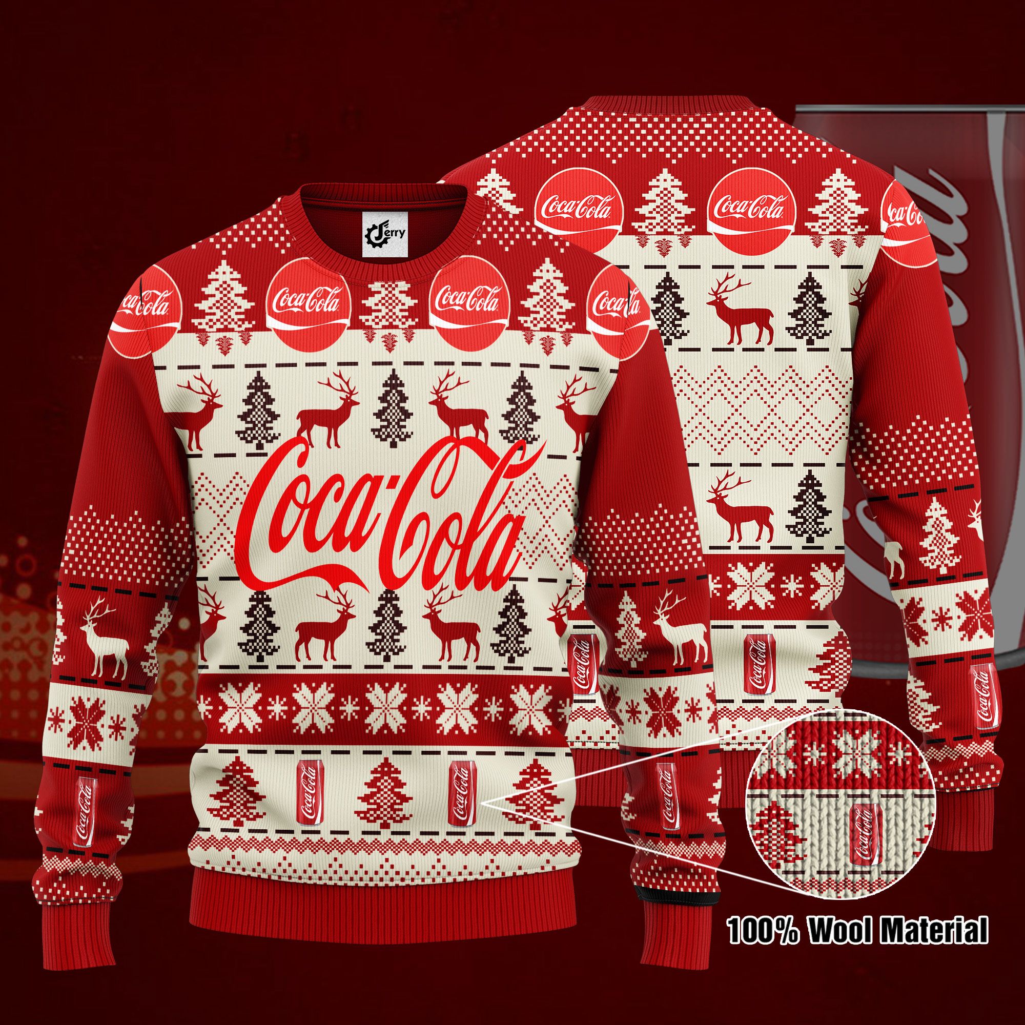 Coca Cola 3D Print Ugly Christmas Sweater, Hoodie, Zip Hoodie, Bomber Jacket