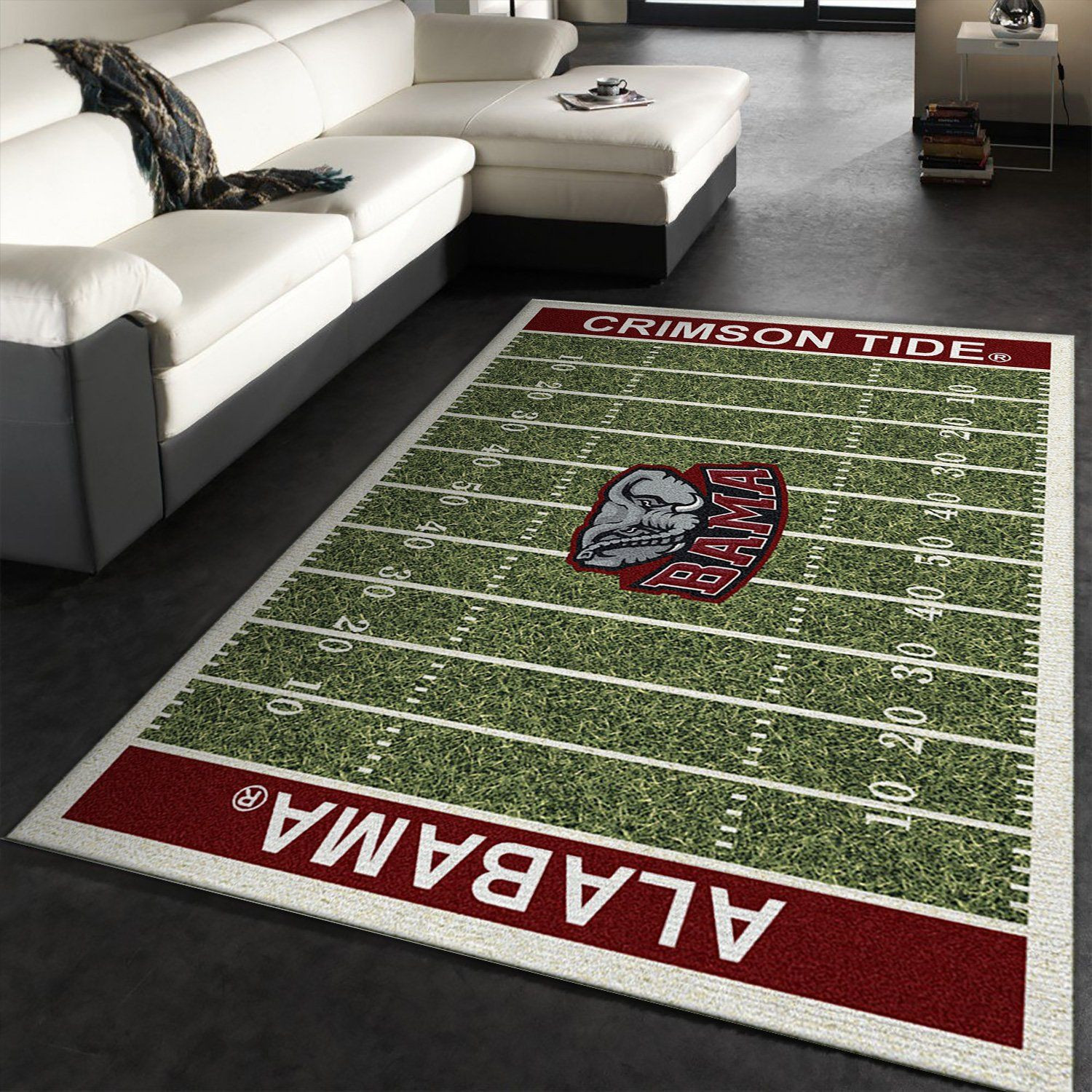 College Alabama Team Logo Rectangle Area Rug – Full Print Carpet For Living Room & Bedroom Home Decor