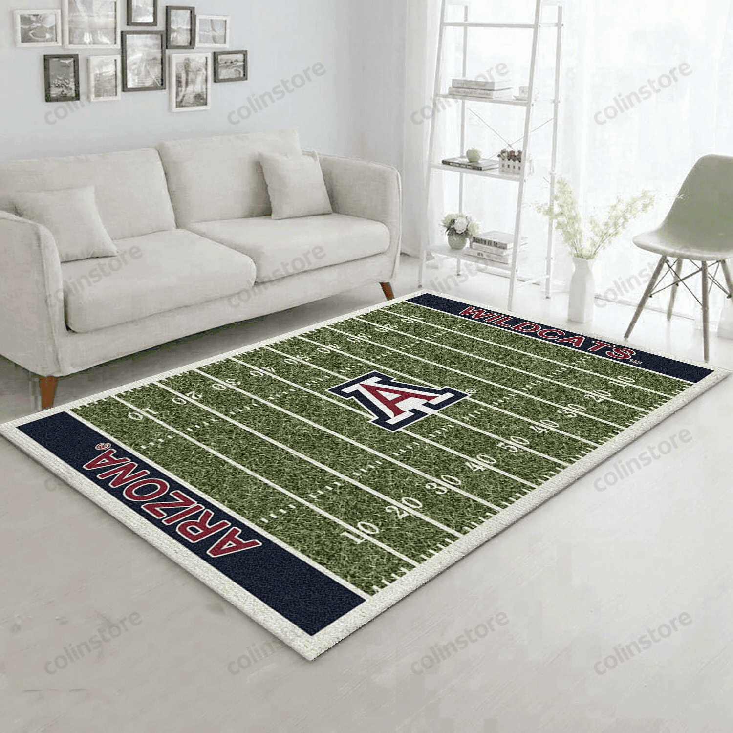 College Arizona Team Logo Rectangle Area Rug – Full Print Carpet For Living Room & Bedroom Home Decor
