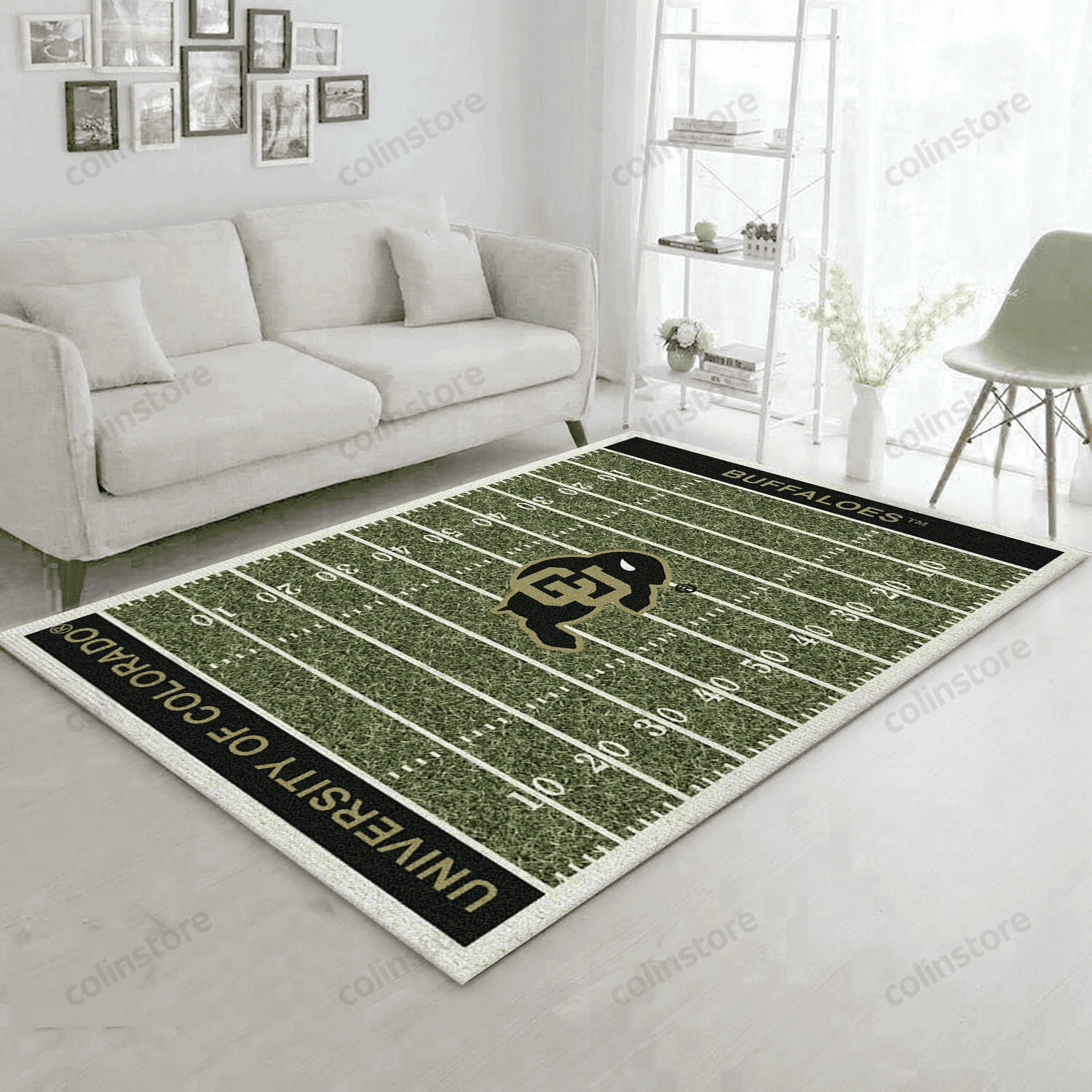 College Colorado Team Logo Rectangle Area Rug – Full Print Carpet For Living Room & Bedroom Home Decor
