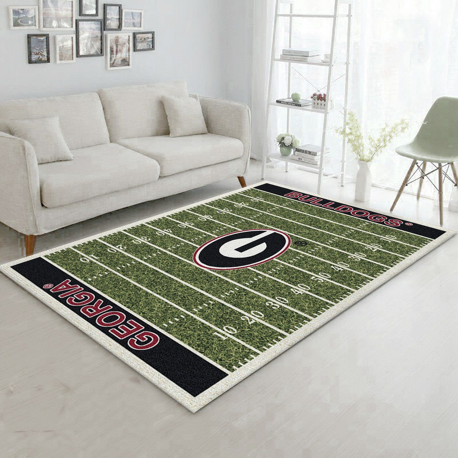 College Georgia Team Logo Rectangle Area Rug – Full Print Carpet For Living Room & Bedroom Home Decor