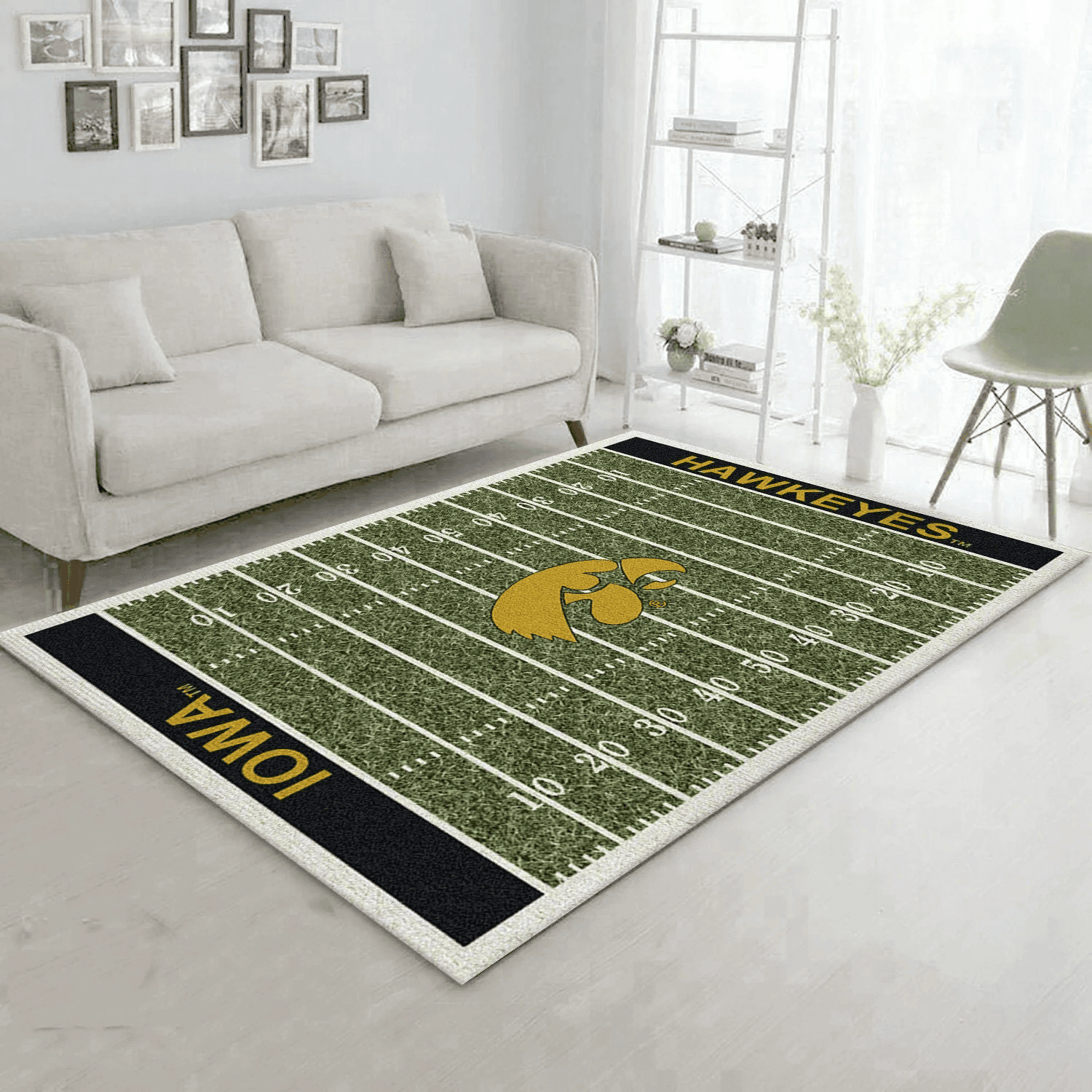College Iowa Team Logo Rectangle Area Rug – Full Print Carpet For Living Room & Bedroom Home Decor