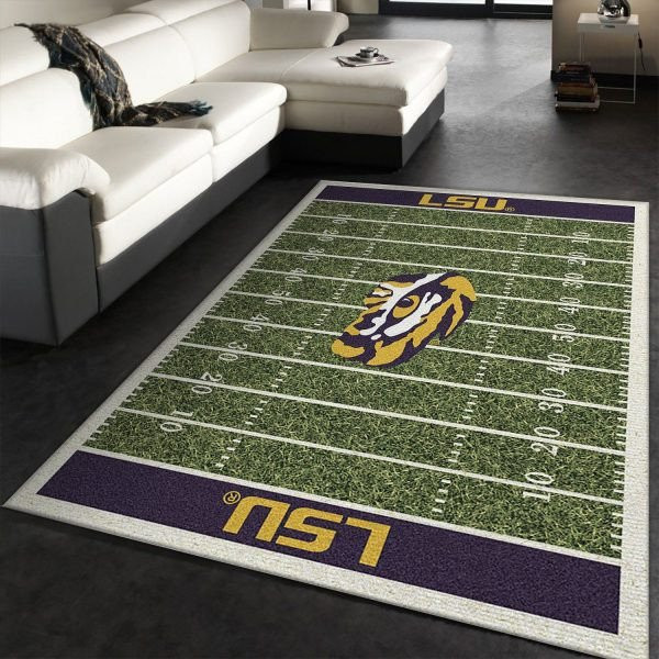 College Lsu Team Home Field 3D Rectangle Area Rug – Full Print Carpet For Living Room & Bedroom Home Decor