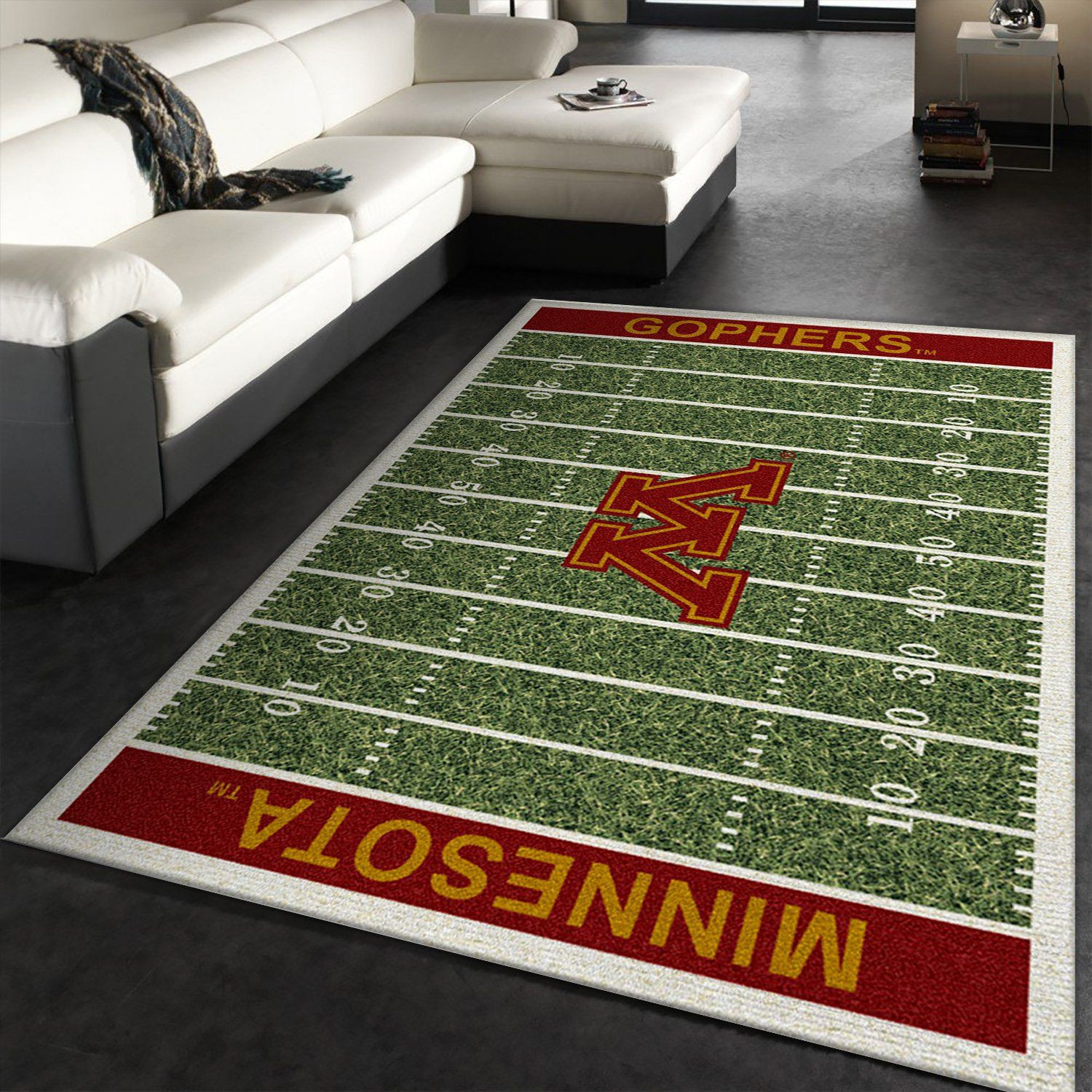 College Minnesota Team Logo Rectangle Area Rug – Full Print Carpet For Living Room & Bedroom Home Decor