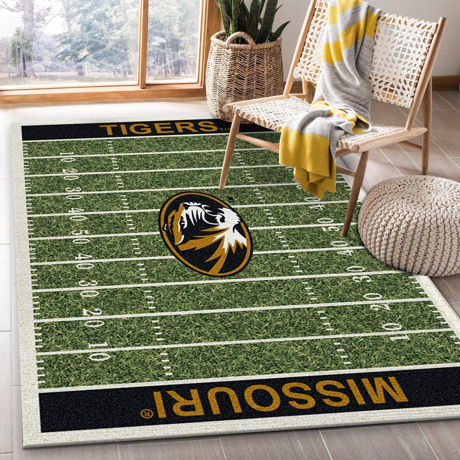 College Missouri Team Logo Rectangle Area Rug – Full Print Carpet For Living Room & Bedroom Home Decor