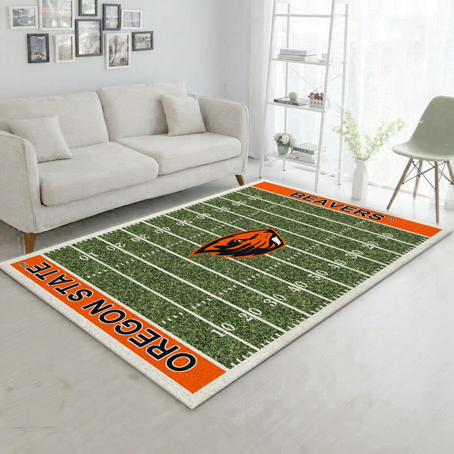College Oregon State Team Logo Rectangle Area Rug – Full Print Carpet For Living Room & Bedroom Home Decor