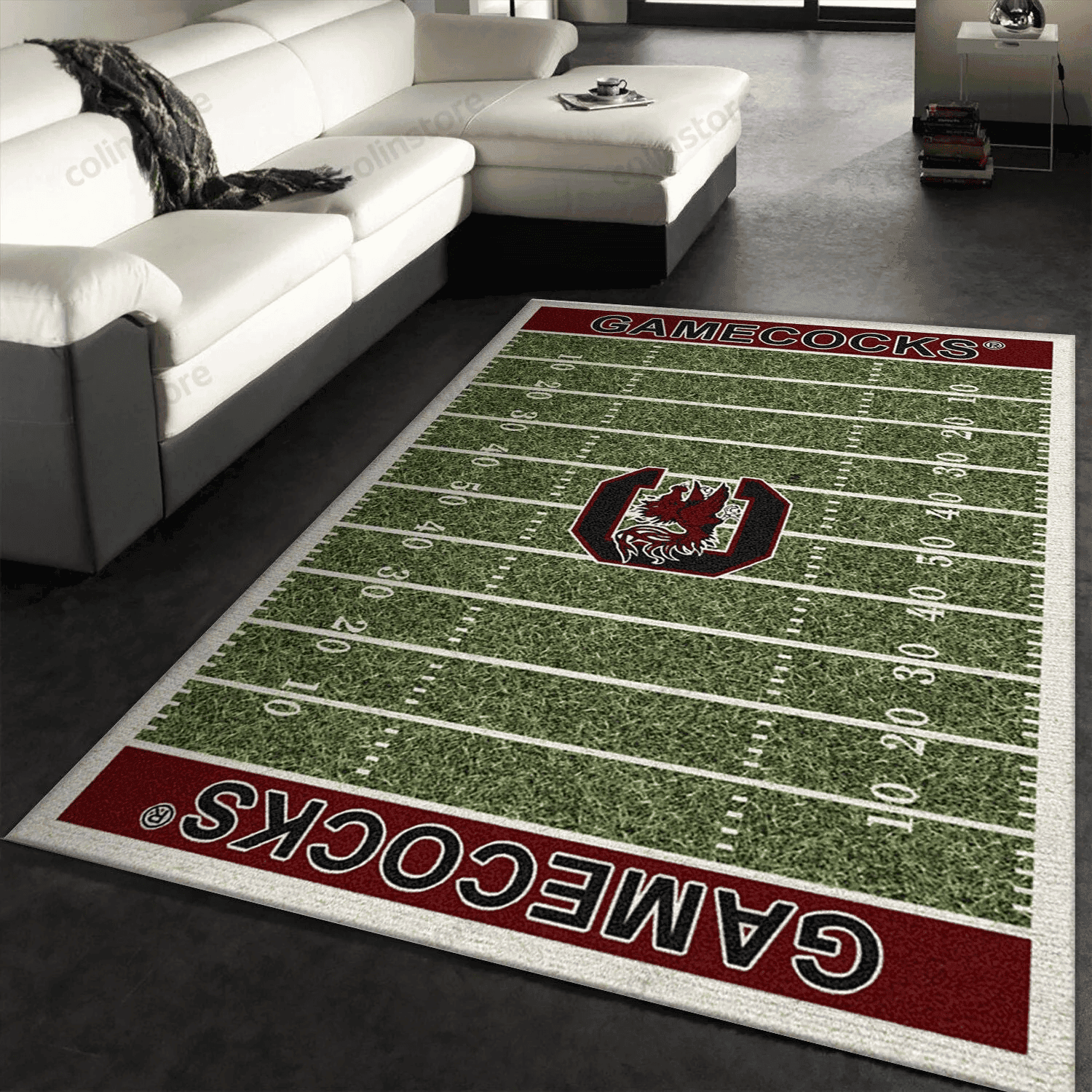 College South Carolina Team Logo Rectangle Area Rug – Full Print Carpet For Living Room & Bedroom Home Decor