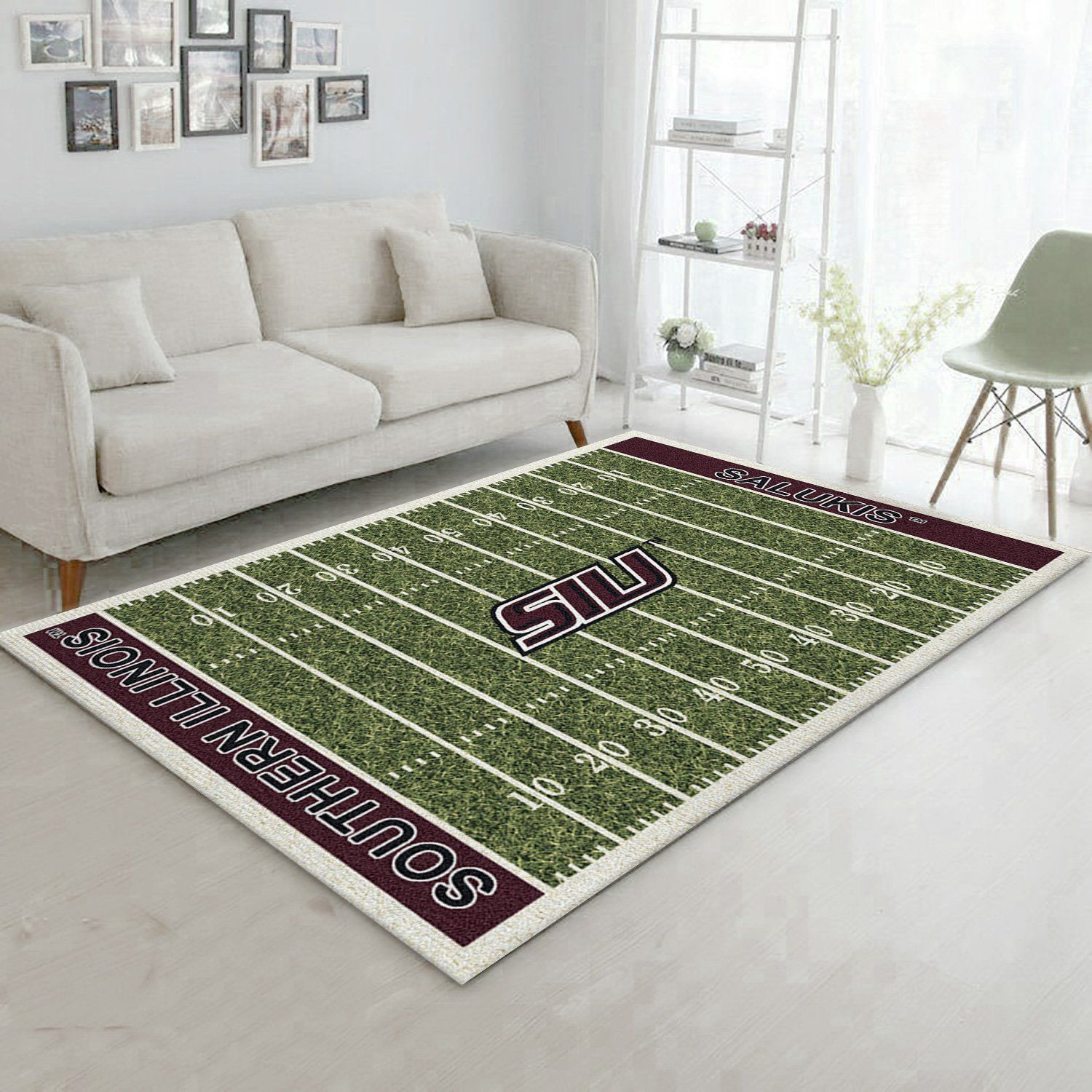 College Southern Illinois Team Logo Rectangle Area Rug – Full Print Carpet For Living Room & Bedroom Home Decor
