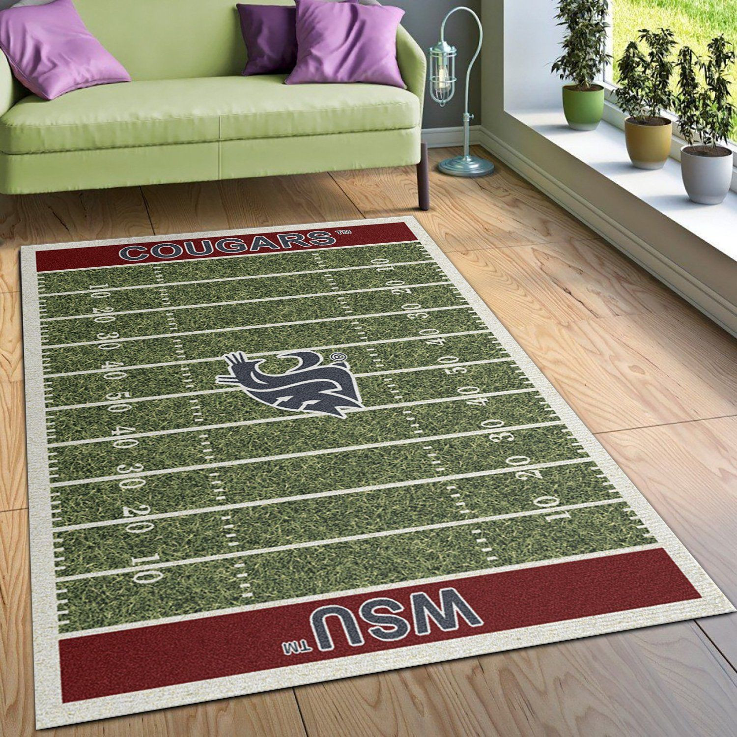 College State Team Logo Rectangle Area Rug – Full Print Carpet For Living Room & Bedroom Home Decor