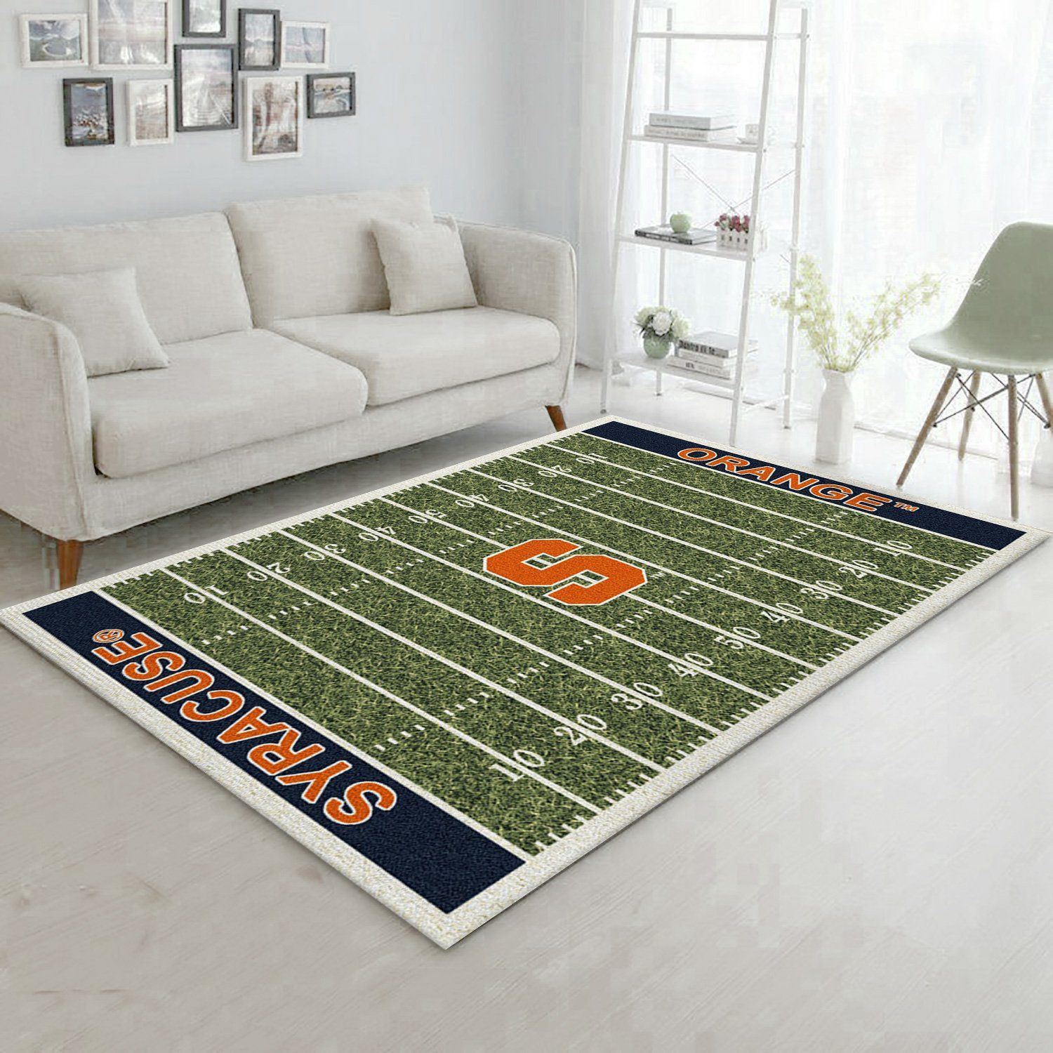College Syracuse Team Logo Rectangle Area Rug – Full Print Carpet For Living Room & Bedroom Home Decor