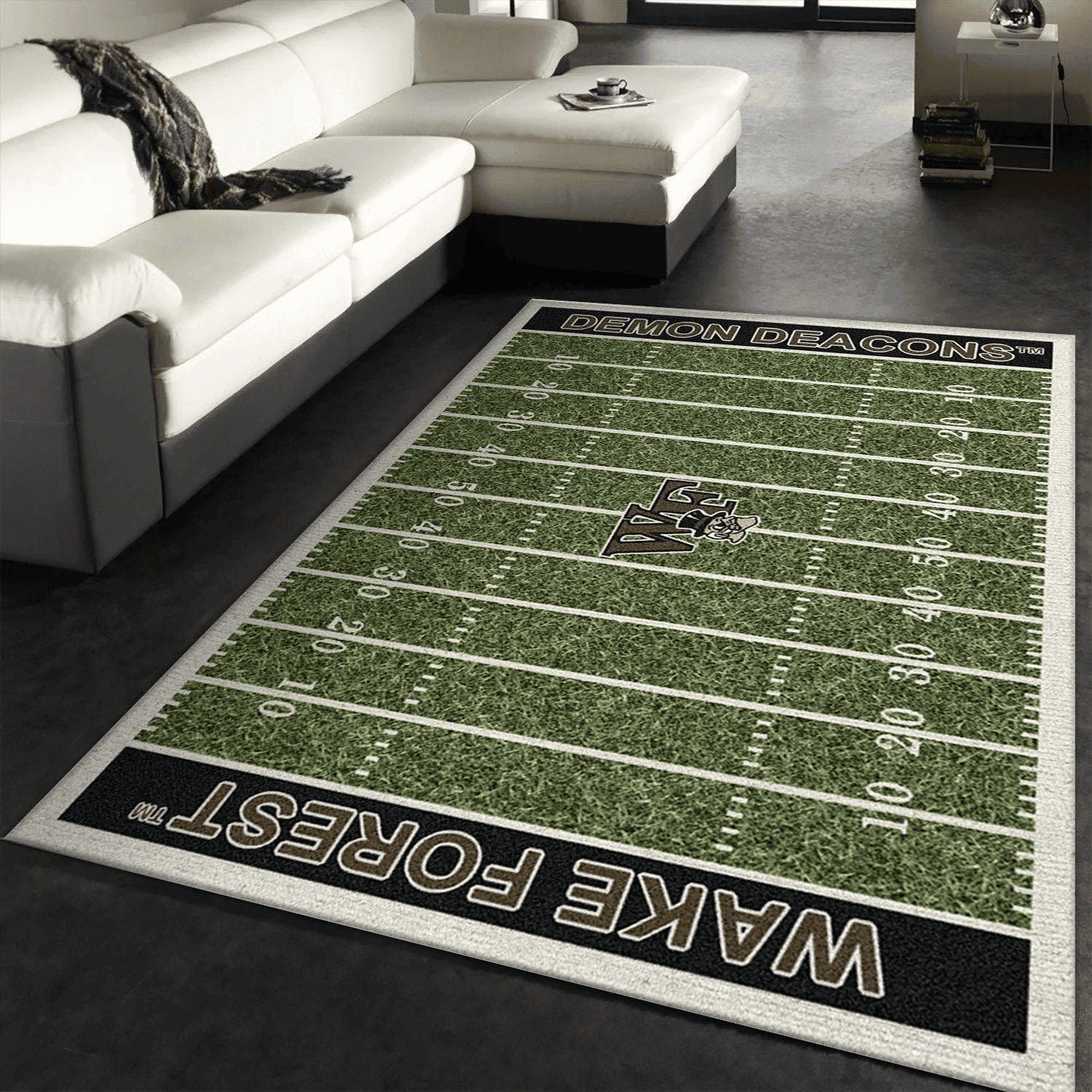 College Wake Forest Team Logo Rectangle Area Rug – Full Print Carpet For Living Room & Bedroom Home Decor