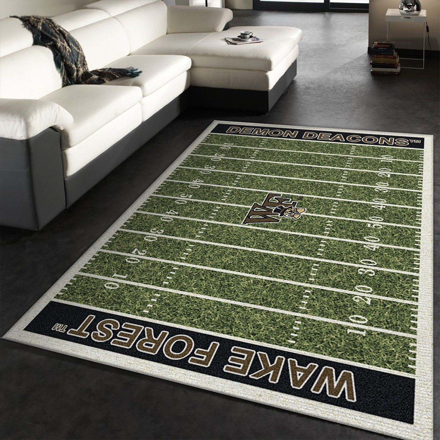 College Wake Forest Team Logo Rectangle Area Rug – Full Print Carpet For Living Room & Bedroom Home Decor