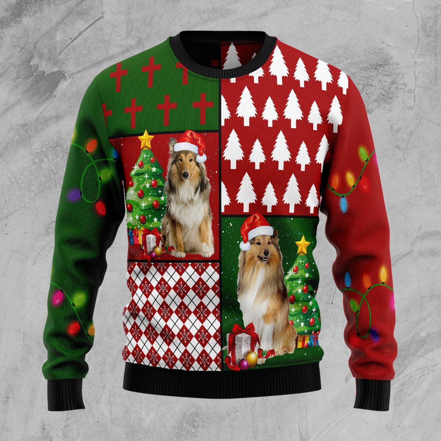 Collie Hohoho Ugly Christmas Sweater,