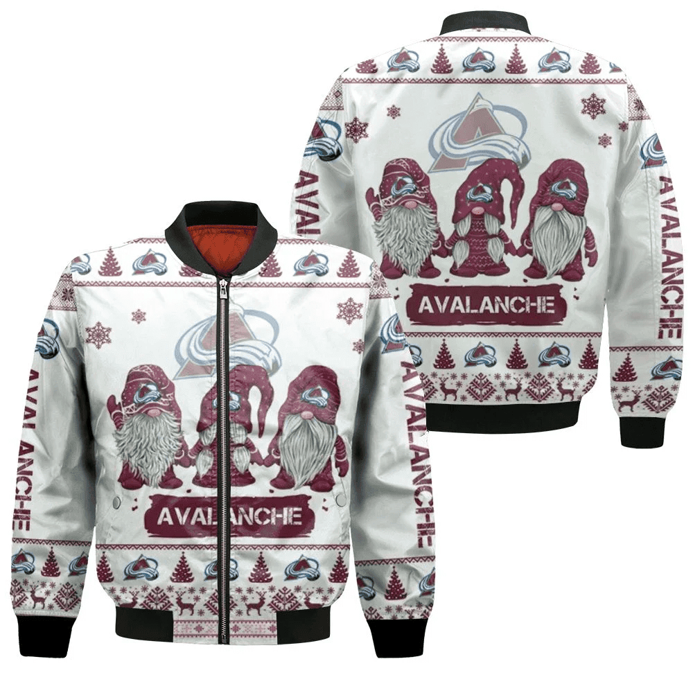 Colorado Avalanche Gnomes Ugly Christmas Bomber Jacket | NHL Team Jacket for Men & Women | Hockey Fan Gift