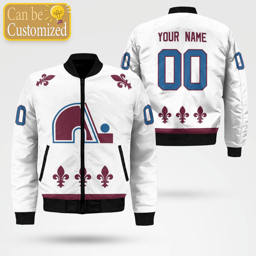 Colorado Avalanche Personalized Name Number Nordiques Jersey Bomber Jacket | NHL Team Jacket for Men & Women | Hockey Fan Gift
