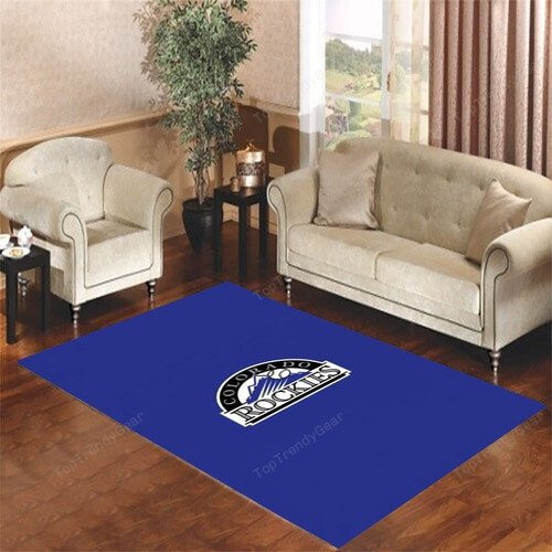 Colorado Rockies Logo Rectangle Area Rug – Full Print Carpet For Living Room & Bedroom Home Decor