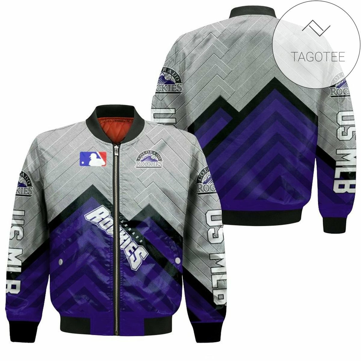 Colorado Rockies O Neck Bomber Jacket | MLB Team Jacket for Men & Women | Baseball Fan Gift