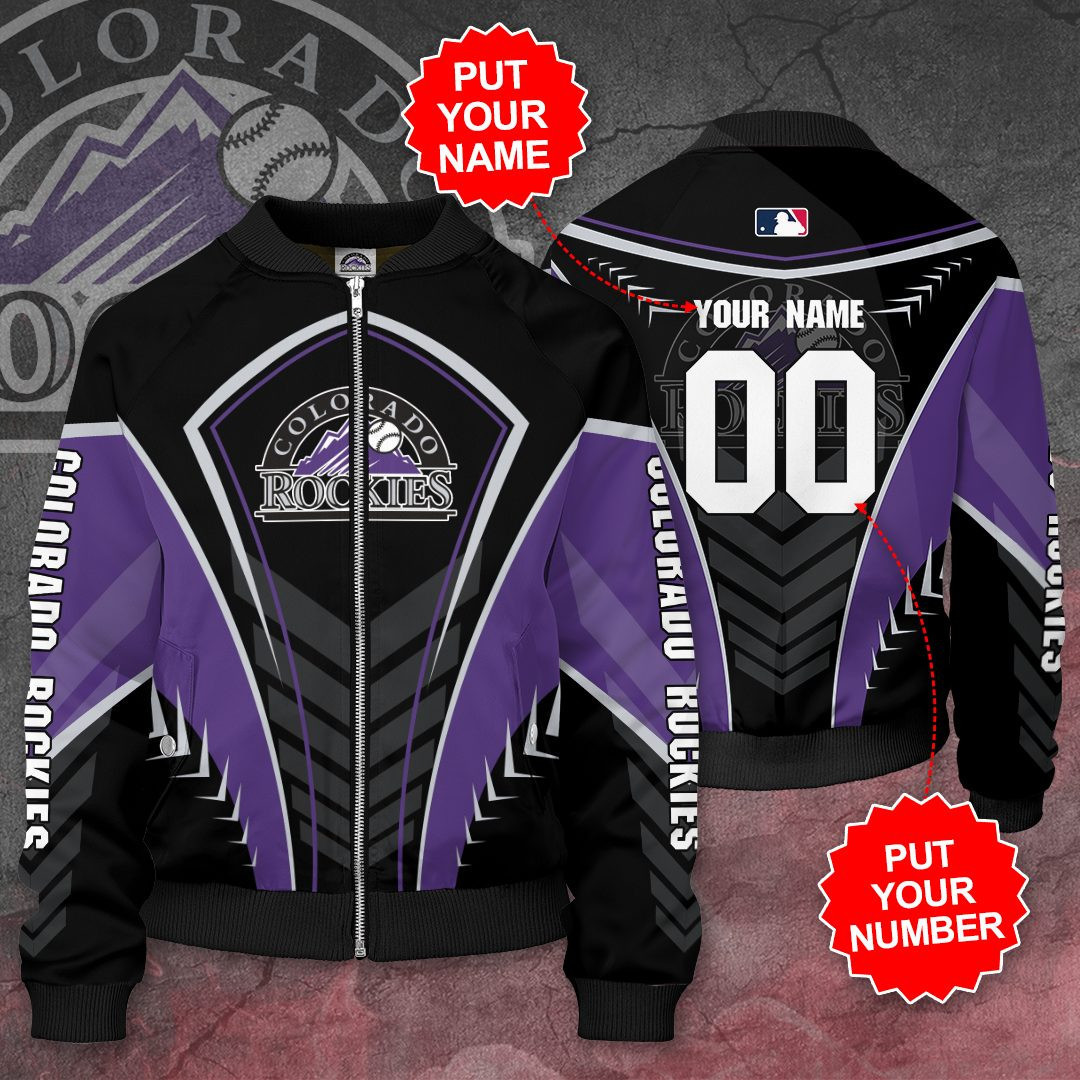 Colorado Rockies Personalized Name Number Bomber Jacket | MLB Team Jacket for Men & Women | Baseball Fan Gift