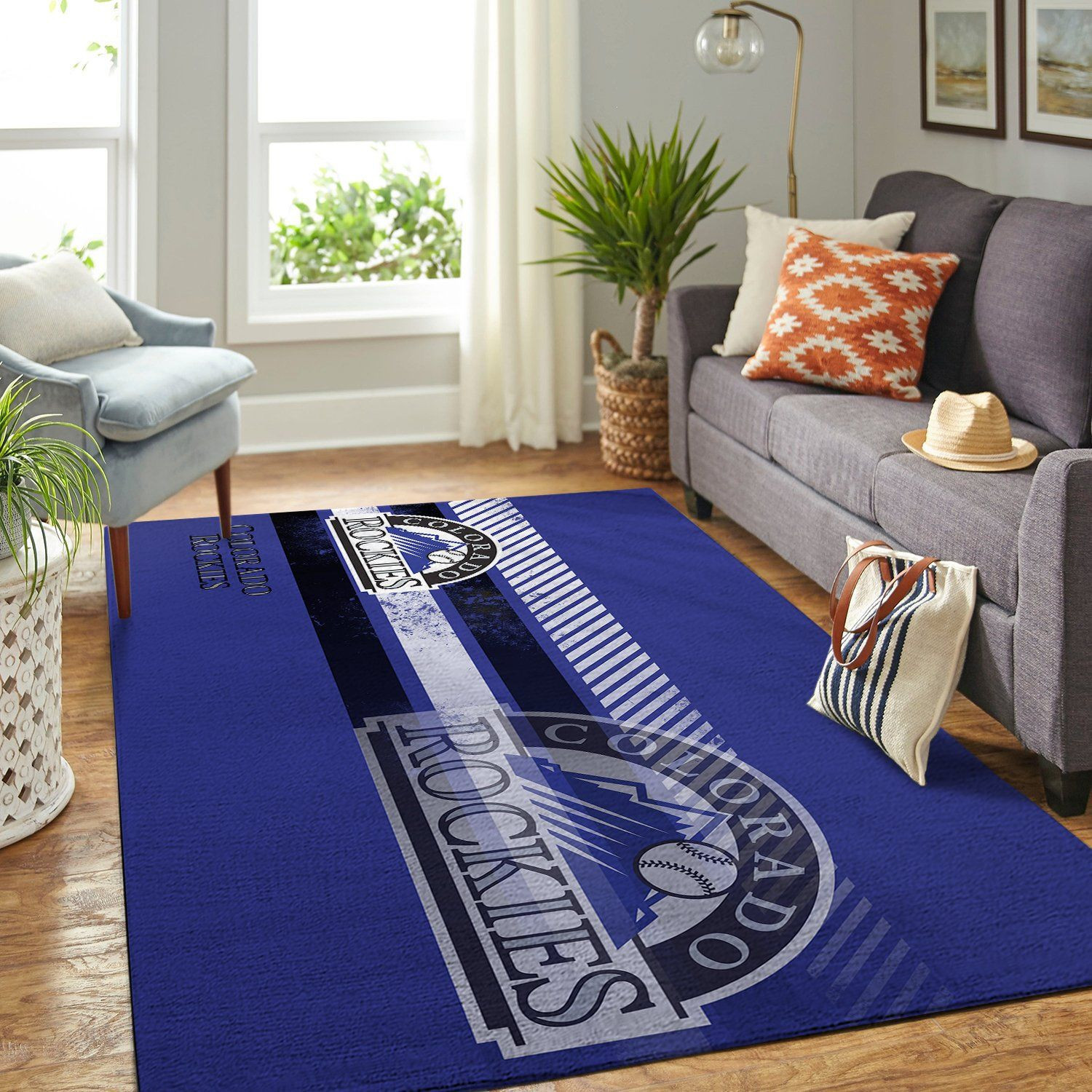 Colorado Rockies Team Logo Nice Gift Rectangle Area Rug – Full Print Carpet For Living Room & Bedroom Home Decor