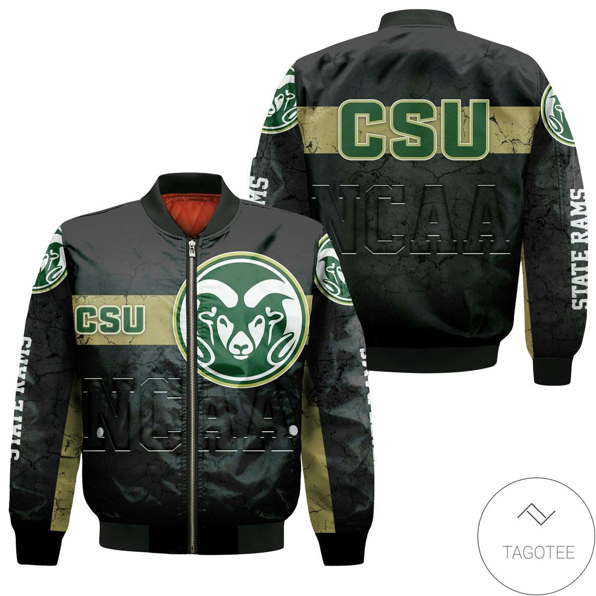 Colorado State Rams Black Gold Champion Legendary Bomber Jacket | NCAA College Team Jacket for Men & Women | Sports Fan Gift