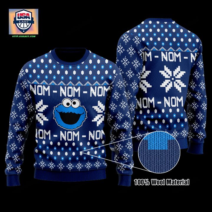 Cookie Monster Nom-Nom-Nom Christmas Sweater