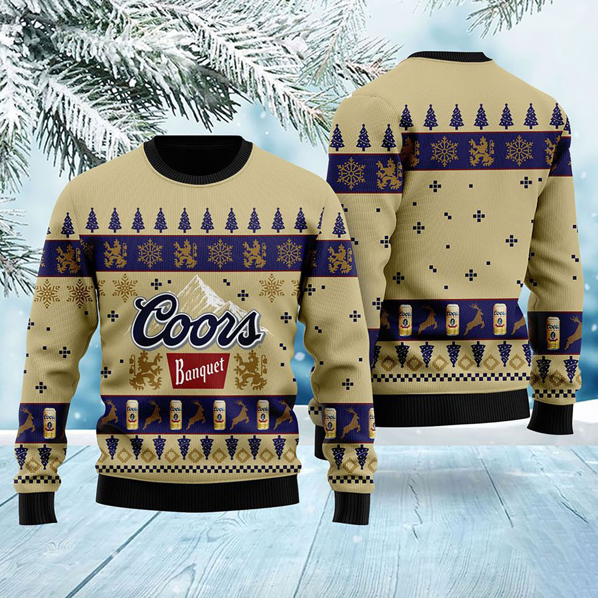 Coors Banquet Beer Logo Christmas Ugly Christmas Sweater